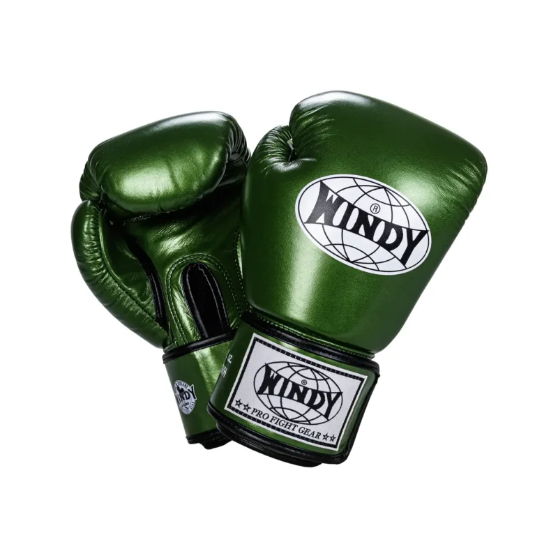 Windy Boxing Gloves BGVH Metallic Green front and back view