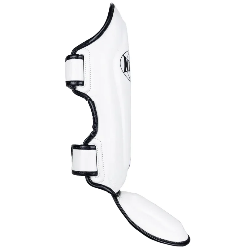 Windy Muay Thai shin guards white-black right side view