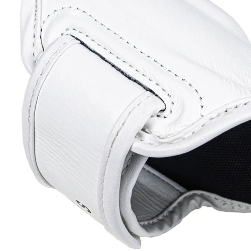 White Windy Leather Muay-Thai Shinguards Reinforced Strength Closure System