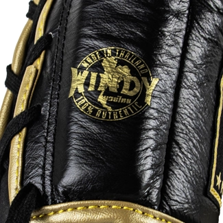 Windy Lace Up Glove Black Gold Inside View